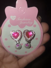 Pendientes de cristal para niña pequeña, pendientes sin Piercing, pendientes de perlas de imitación, 1 par