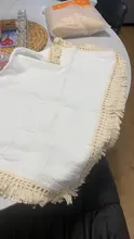 Manta de algodón con borlas para bebé, cubierta para cochecito de bebé, manta de muselina para recién nacido, gasa para el baño, colcha de muselina