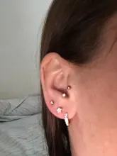 Canner 1 par 925 pendientes tipo botón de plata fina para las mujeres joyería fina hélice lindo pequeño Piercing para cartílago pendientes de botón pendientes W5