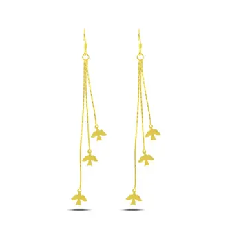 Angemiel 925 Silver Dangle With Matt Pattern Bird Earrings 
Angemiel 925 Silver Dangle With Matt Pattern Bird Earrings