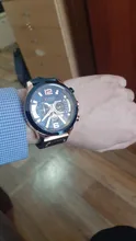 CURREN-Reloj deportivo para hombre, pulsera de cuero, deportivos, de piel militar, esfera de segundos/minutos, masculino