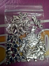 20 piezas de dijes oso flores 19x9mm Color plata tibetana colgantes joyería antigua fabricación artesanal DIY