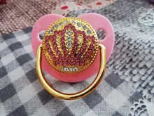 Chupete de bebé con diamantes de imitación, elegante accesorio infantil con brillantes, en color rosa