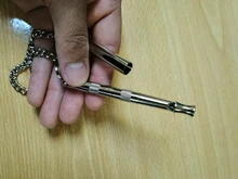 Silbato largo de latón para mascotas, puede ajustar el sonido, silbatos para perro, perros, cola, suministros para mascotas