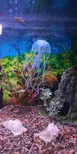 Colorido Artificial brillante efecto Medusa tanque de peces de acuario decoración Mini submarino ornamento decoración acuático suministros para mascotas