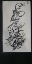 Pegatinas de tatuaje temporal a prueba de agua para hombre y mujer, tatuaje Negro Grande, Cráneo de Tigre, León, Lobo, rosa, pierna, pecho, tatuaje falso para brazo