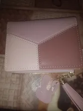 Billeteras geométricas rosas para mujer, Cartera de bolsillo, tarjetero de retales, monedero corto a la moda
