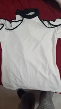 Blusa informal sin mangas con cuello levantado para mujer, blusa femenina elegante de estilo informal para tiempo libre, con volantes y encuadernación en contraste, color blanco elegante, 2019