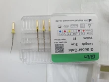 Limas dentales doradas y flexibles, endodoncia dorada de 25mm, instrumento de niquelado