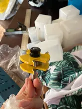 1Pc de 45 grados de bloqueo de broca para ranuradora de inglete 6mm 1/4 mango madera Tenon herramienta de corte de fresado perforación fresado para madera aleación de carburo