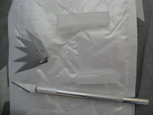 Cuchillo de hoja de bisturí con mango de Metal, cortador de papel de madera, pluma artesanal, suministros de corte de grabado, bricolaje, papelería, cuchillo de utilidad, 1 Juego