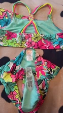 Trajes de baño con estampado Floral para niña, bañadores de dos piezas con volantes, Bikinis con múltiples tirantes