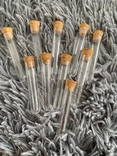 ECos-tubo de ensayo de fondo redondo de plástico transparente, 10 unidades/lote, 12x60mm, con tapones de corcho, tubos de té perfumados vacíos #280735