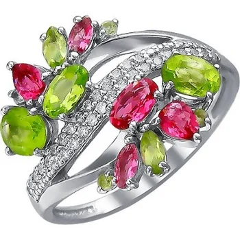 Jewelry Tradition ring with хризолитами, рубеллитами and cubic zirconia Silver
Jewelry Tradition ring with хризолитами, рубеллитами and cubic zirconia Silver