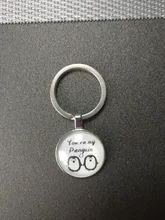 You Are My Penguin-Colgante de cúpula de cristal en forma de corazón, llavero, bricolaje, amantes de la joyería, regalo de cumpleaños