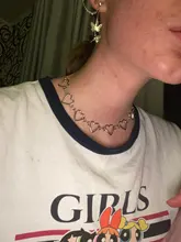 Gargantilla de eslabones con corazón hueco para mujer, collar dorado, cadena llamativa, regalo de fiesta, joyería para niña