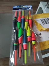 Pesca flota conjunto de 10 unids/lote Bobber pesca luz palo flota fluctúan tamaño de Mezcla Color flotar boya para accesorios de pesca