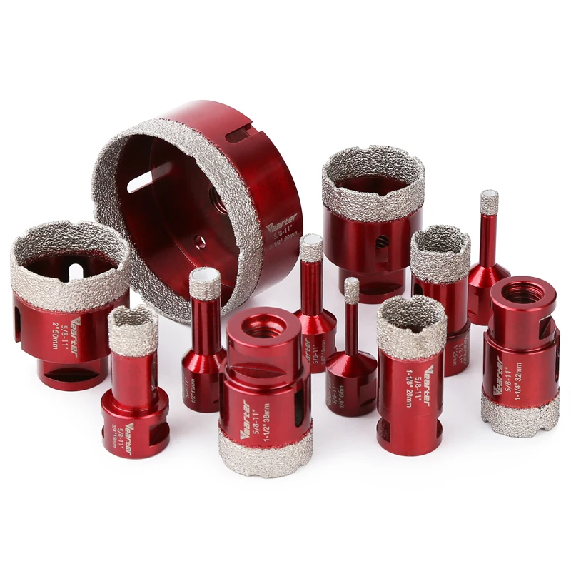 Vearter Vacuum Brazed Diamond Core Drill Bit, 1/4 - 4inch With 5/8-11'' Thread Hole Saw Cutter for Tile Marble Concrete Ceramic
Vearter Vacuum Brazed Diamond Core Drill Bit, 1/4 - 4inch With 5/8-11'' Thread Hole Saw Cutter for Tile Marble Concrete Ceramic