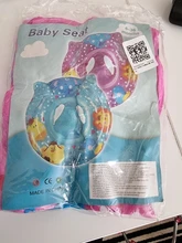 Anillos de piscina para bebé, asiento flotador inflable bonito, Círculo de natación con doble Mango para bebé, piscina tina de baño