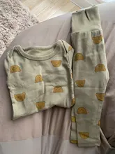 Body de manga larga para bebés recién nacidos, ropa con impresión de caricatura de oso, conjunto de ropa informal, trajes de 2 piezas, primavera y otoño