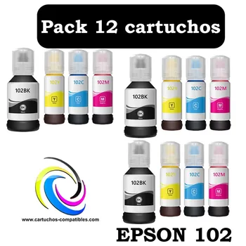 Epson 102 pack 12 compatible EcoTank ET2700 ET2750 ET3700 ET3750 ET4750 ET-2700 ET-2750 ET-3700 ET-3750 ET-4750
Epson 102 pack 12 compatible EcoTank ET2700 ET2750 ET3700 ET3750 ET4750 ET-2700 ET-2750 ET-3700 ET-3750 ET-4750