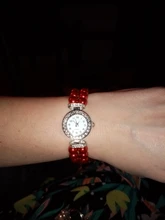 Reloj de cristal para mujer, pulsera de cuarzo con cadena de perlas, modelos, femenino