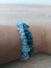 Brazalete de piedras de Gema naturales irregulares, cuentas de viruta elásticas, amazonita pepitas de, brazaletes de cristal de cuarzo rosa para mujer