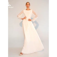 Simple O-Neck Full Lantern Sleeve A-Line Wedding Dress 2022 Chiffon Bridal Gown Sweep Backless Floor-Length Sashes Lace robes
Simple O-Neck Full Lantern Sleeve A-Line Wedding Dress 2022 Chiffon Bridal Gown Sweep Backless Floor-Length Sashes Lace robes