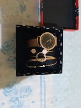 Conjunto de relojes de pulsera para mujer, relojes analógicos de cuarzo de oro rosa, correa de acero inoxidable, femenino