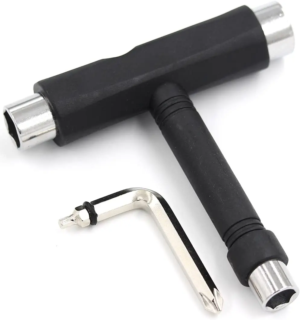 All-in-One Skate Tools Multi-Function Portable Skateboard T Tool Accessory with T-Type Allen Key and L-Type Phillips Head Wrench
All-in-One Skate Tools Multi-Function Portable Skateboard T Tool Accessory with T-Type Allen Key and L-Type Phillips Head Wrench