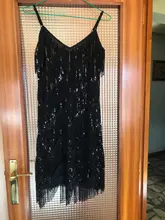 Vestido Vintage del gran Gatsby para mujer, vestido de lentejuelas de fiesta Vintage de los años 1920, camisola Sexy con cuello en V, vestido de flecos dorados, trajes de Flapper