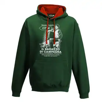 Hood Sweatshirt Two-Color Film Trash Years 80 Boy Country Living City Green S 
Hood Sweatshirt Two-Color Film Trash Years 80 Boy Country Living City Green S
