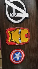 Marvel-Parches de dibujos animados de Iron man, spiderman, hulk, Capitán América, pegatinas para ropa, calcomanías de tela de bordado