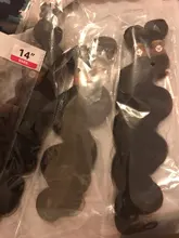 XISHIXIU-extensiones de pelo ondulado brasileño, mechones de pelo mezclado 70% humano con cierre de encaje, extensiones de cabello no Remy