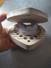 Caja de dientes de madera de Color español e inglés, organizador de dientes de niño y niña, almacenamiento de dientes de leche, colección de dientes, Umbilica, ahorra para regalos de recién nacidos