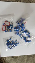 10-100 unids/set RV2 terminales aisladas de anillo azul Cable Conectores eléctricos de crimpado 16-14 AWG Kit M3/M4/M5/M6/M8