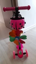 Patinete de viento Ladybug para niños y niñas, patineta plegable de 3 ruedas con altura ajustable, adaptable, de 3 a 8 años
