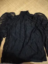 Blusa holgada con manga tres cuartos para verano, camisa elegante con encaje y volantes para mujer, 2020