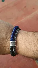 Pulsera de acero inoxidable con cuentas de ojo de tigre para hombre, cadena de eslabones de acero inoxidable, brazalete de Yoga, joyería para hombre 2020
