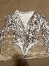 Camiseta de leopardo para mujer, Body elegante de manga larga, Top con cuello de pico, ropa de calle para fiesta, Club y oficina