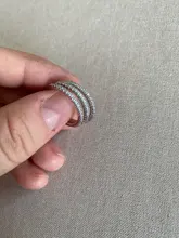 ZHOUYANG-anillos de compromiso de boda para mujer, Micro pavé de circonia cúbica, Color plata, joyería de moda de todos los tamaños R133