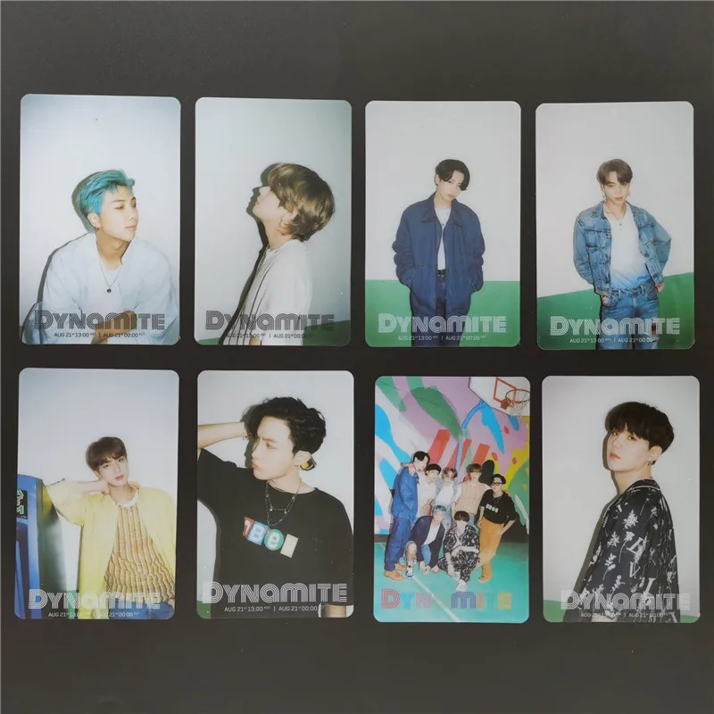 8 PCS-Cards KPOP Bangtan Boys PVC Transparent Cards Dynamite Photocards JINIM J-HOPE SUGA 
8 PCS-Cards KPOP Bangtan Boys PVC Transparent Cards Dynamite Photocards JINIM J-HOPE SUGA