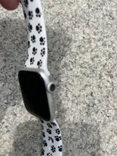 Correa de goma de silicona para Apple Watch, correa de silicona con diseño de pata de perro y leopardo, a la moda, 654321