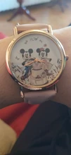 Zegarki-reloj de cuarzo con dibujos animados para mujer, nuevo accesorio de pulsera de cuero rosa con ratón