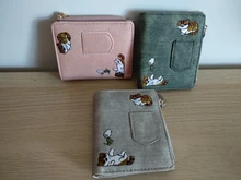 Cartera pequeña con gato para mujer, Cartera de marca de diseño, monedero de piel sintética para mujer, titular de la tarjeta femenina, Billetera
