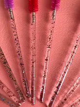 Zwellbe descartable de cristal cepillo de pestañas peine 25/50 unids/pack pestañas rímel de extensión varitas de maquillaje profesional herramienta de belleza