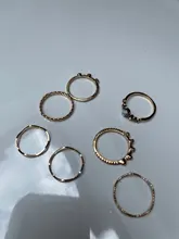 Yobest-Conjunto de anillos Vintage bohemios para mujer, juego de sortijas geométricas con forma de media Luna Dorada para mujer, conjunto de anillos con personalidad de cristal, regalo de joyería para fiesta