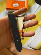 Correa de cuero de vaca 100% auténtico para Apple Watch 6 SE 5 4, correa de 42MM, 38MM, 44MM y 40MM para iWatch 6 5 4