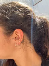 CANNER-pendientes de plata de ley 925 para Mujer y hombre, Piercing con hebilla de hueso del oído, círculo redondo, minimalista, para fiesta