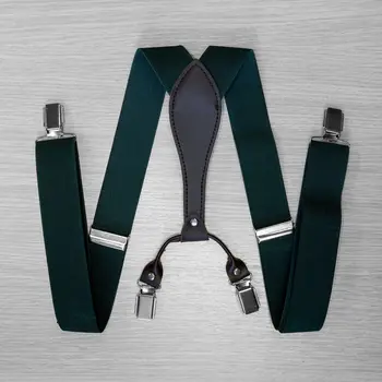 Suspenders for trousers wide (3.5 cm, 4 clips, green) 54395
Suspenders for trousers wide (3.5 cm, 4 clips, green) 54395